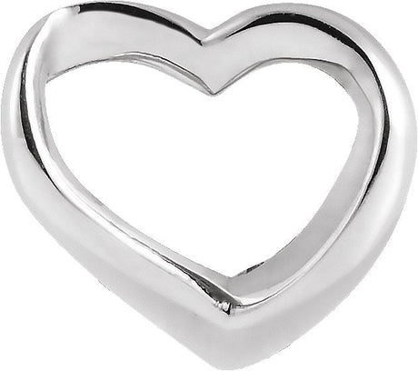 10K Gold Heart Pendant – 10.25x11mm - White Gold
