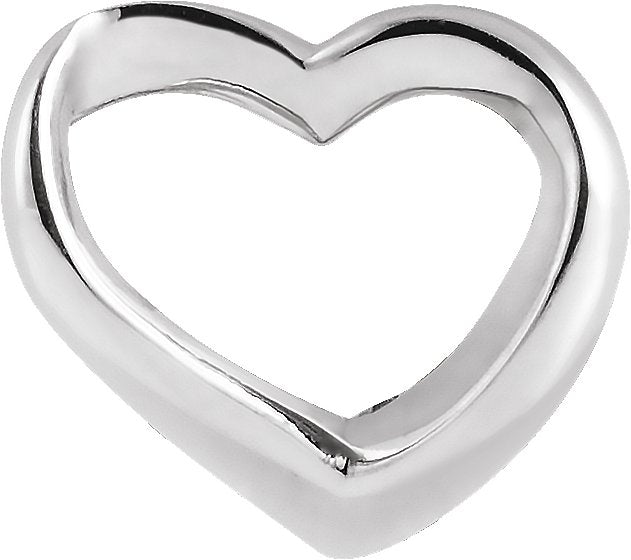 10K Gold Heart Pendant – 10.25x11mm - White Gold