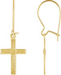 14K Gold Heart & Cross Earrings