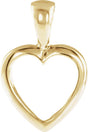 10K Gold Heart Pendant V - Yellow Gold