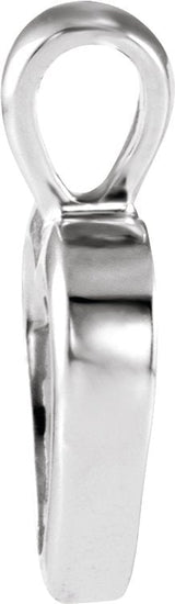 10K Gold Heart Pendant V - White Gold - view 2