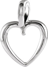 Platinum Heart Pendant – 20.75x15mm