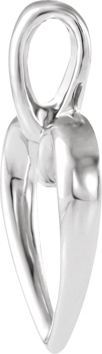 Platinum Heart Pendant – 20.75x15mm - view 2