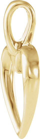 18K Gold Heart Pendant – 20.75x15mm - view 2
