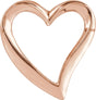 10K Gold Heart Slide Pendant – 16x15mm - Rose Gold