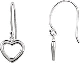 14K Gold Heart Earrings II - White Gold