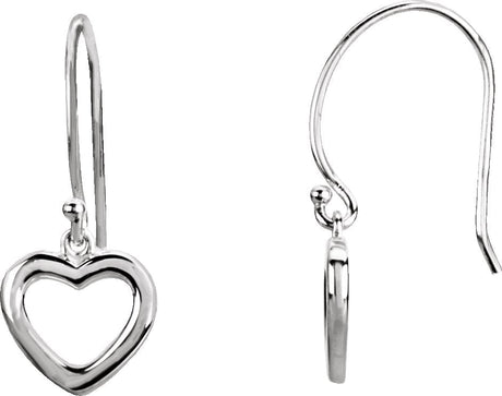 14K Gold Heart Earrings II - White Gold