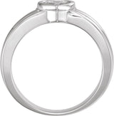 14K Gold Heart & Cross Ring III - White Gold - view 2