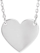 Platinum Engravable Heart Necklace