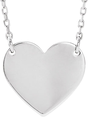 Platinum Engravable Heart Necklace