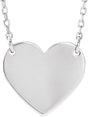 Platinum Engravable Heart Necklace