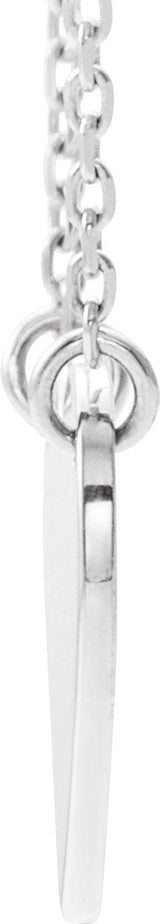 14K Gold Engravable Heart Necklace - White Gold - view 2