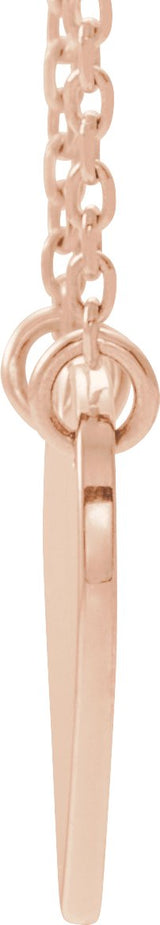 14K Gold Engravable Heart Necklace - Rose Gold - view 2
