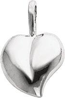 14K Gold Heart Pendant – 16x11mm - White Gold