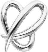 14K Gold Heart Slide Pendant – 26x22mm - White Gold