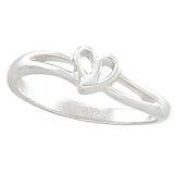 14K Gold Heart Ring IX - White Gold