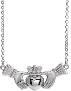 Platinum Claddagh Necklace