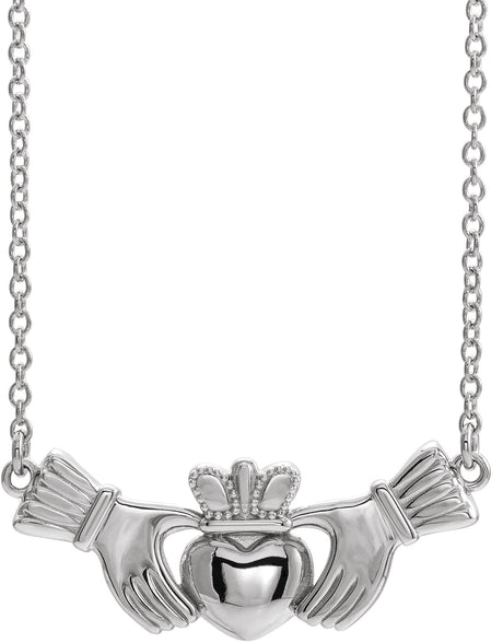 Platinum Claddagh Necklace