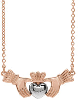 14K Gold Claddagh Necklace - Two-Tone