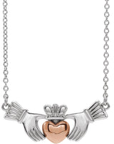 14K Gold Claddagh Necklace - Two-Tone
