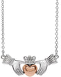 14K Gold Claddagh Necklace - Two-Tone