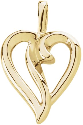 10K Gold Heart Pendant III
