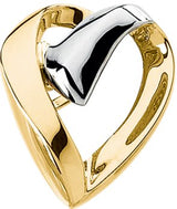 14K Gold Heart Slide Pendant - Two-Tone
