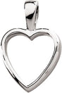 Platinum Heart Pendant – 20x13.5mm