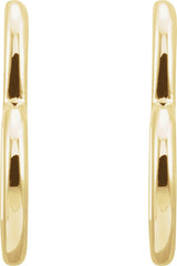 14K Gold Heart Hoop Earrings - Yellow Gold - view 2