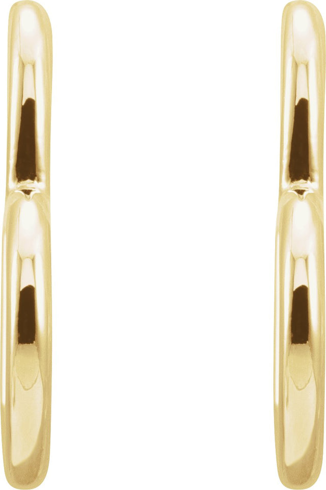 14K Gold Heart Hoop Earrings - Yellow Gold - view 2