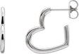 Platinum Heart Hoop Earrings