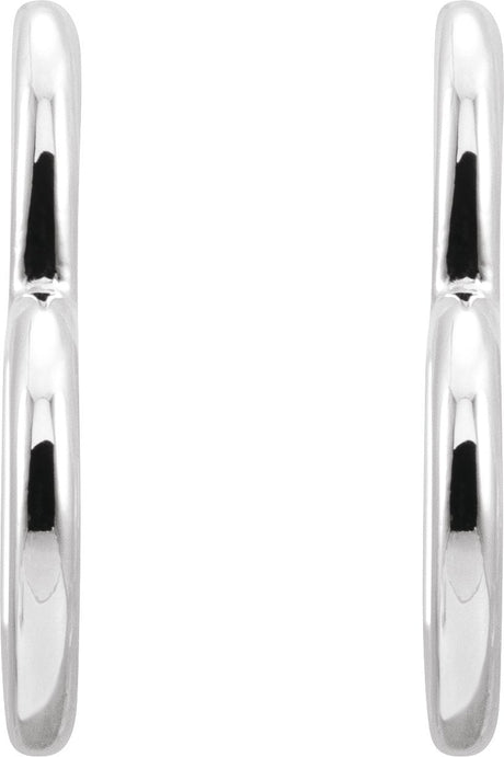 Platinum Heart Hoop Earrings - view 2