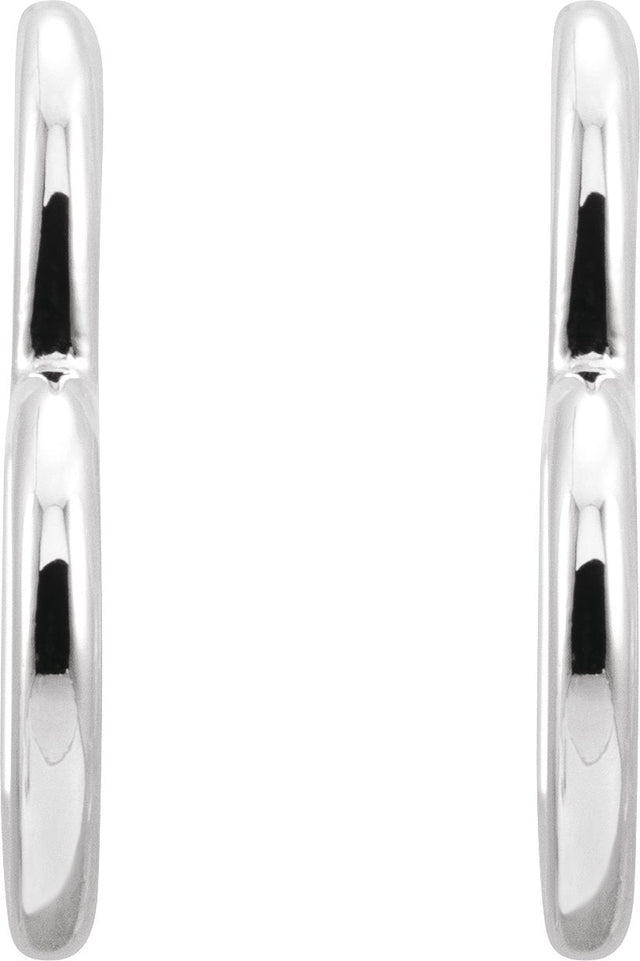 Platinum Heart Hoop Earrings - view 2