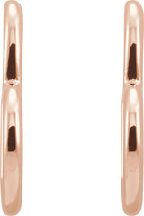 14K Gold Heart Hoop Earrings - Rose Gold - view 2