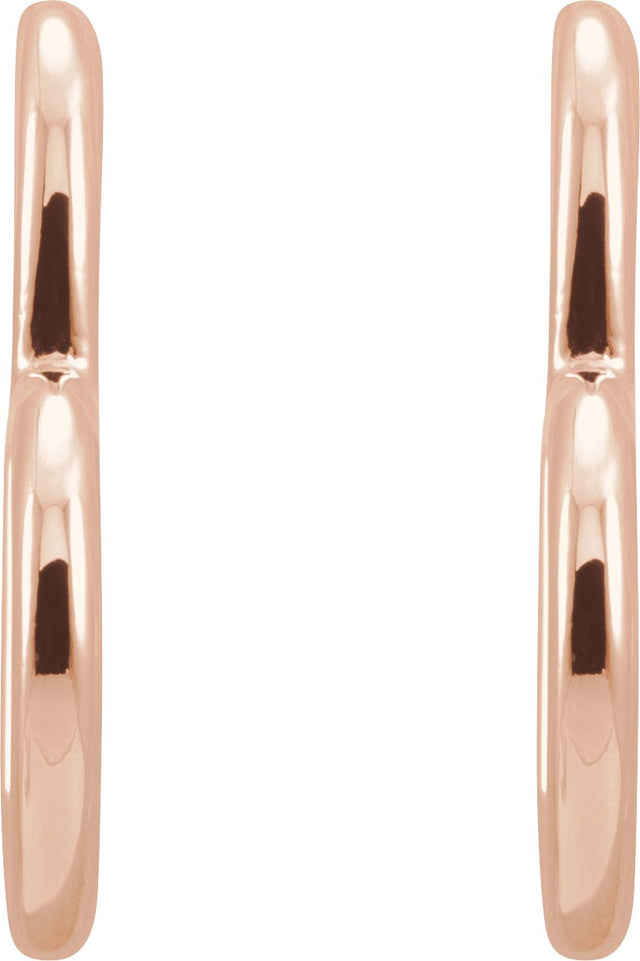 14K Gold Heart Hoop Earrings - Rose Gold - view 2