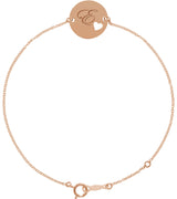 14K Gold Engravable Pierced Heart Disc Bracelet - Rose Gold - view 3
