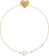 14K Gold Engravable Heart Bracelet - Yellow Gold - view 3