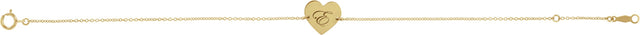 14K Gold Engravable Heart Bracelet - Yellow Gold - view 4