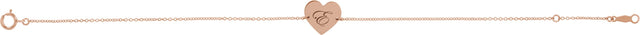 14K Gold Engravable Heart Bracelet - Rose Gold - view 5