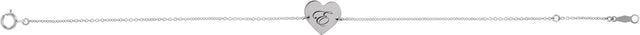 14K Gold Engravable Heart Bracelet - White Gold - view 3