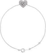 14K Gold Engravable Heart Bracelet - Rose Gold - view 4