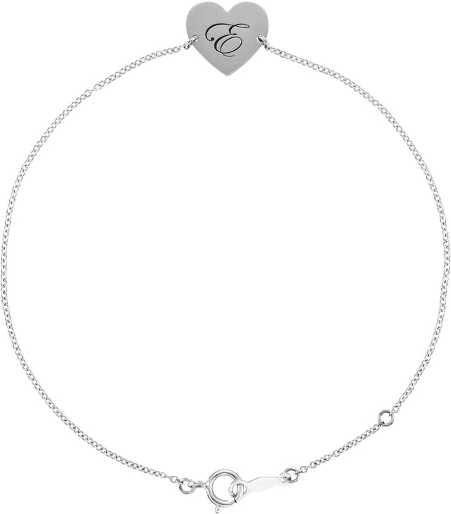 14K Gold Engravable Heart Bracelet - Rose Gold - view 4