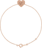 14K Gold Engravable Heart Bracelet - Rose Gold - view 3