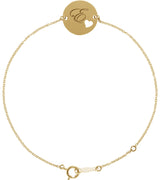 14K Gold Engravable Pierced Heart Disc Bracelet - Yellow Gold - view 3