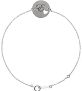 14K Gold Engravable Pierced Heart Disc Bracelet - White Gold - view 3