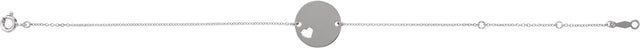14K Gold Engravable Pierced Heart Disc Bracelet - White Gold - view 2