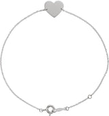 14K Gold Engravable Heart Bracelet - White Gold