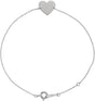 14K Gold Engravable Heart Bracelet - White Gold
