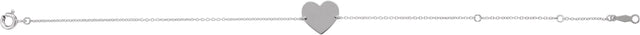 14K Gold Engravable Heart Bracelet - White Gold - view 2