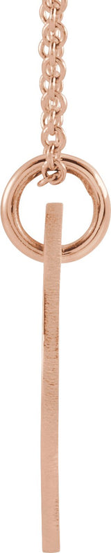 14K Gold Engravable Pierced Heart or Star Necklace or Pendant - Rose Gold - view 2